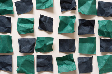 background with crumpled paper squares