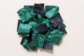 background with crumpled paper squares
