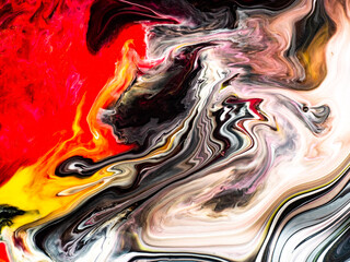 Abstract Liquid paint in motion with marble details for art creatives