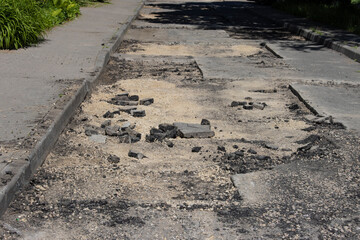 Repair and replacement of asphalt in the city yard
