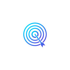 Goal, target gradient icon design 