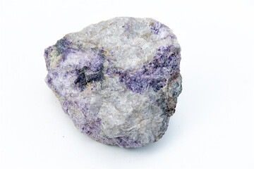 fluorite mineral over white background