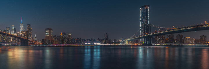 Fototapeta na wymiar New York bay night stars cityscape