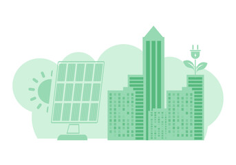 Green energy background. The concept of ecology and zero waste. trendy style. Vector illustration.