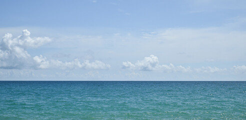 Natural scenery of beautiful tropical sky ,beaches and sea on a clear day sea beach area in Thailand .Panorama veiw of thailand.