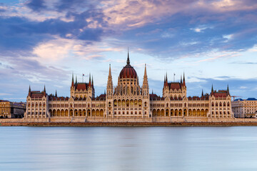 The city of Budapest with the parliament building 