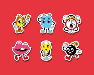 stickers traditional cartoon