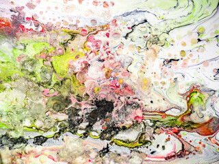 Naklejka na ściany i meble Abstract Liquid paint in motion with marble details for art creatives
