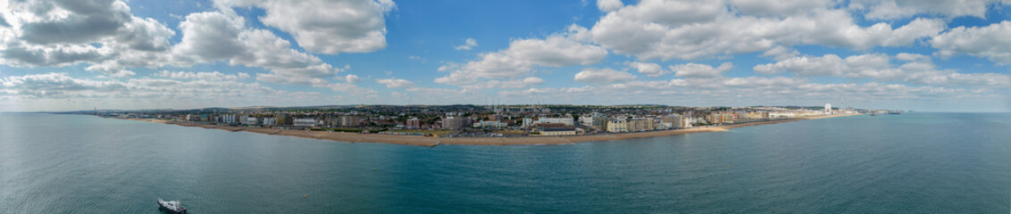 Fototapeta na wymiar Aerial panorama Brighton Beach UK