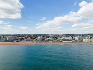 Naklejka na ściany i meble Aerial summer photo Brighton Beach UK