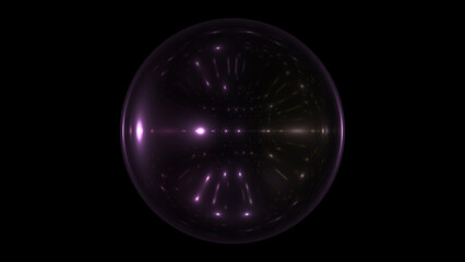 Energetic glowing orb, abstract background. Light sphere. Atoms and electrons. Sparking particle. streaks Colorful ellipse. Glint sphere. Energy ball. Physics concept.