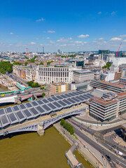 Aerial photo buildings by Blackfriars London UK