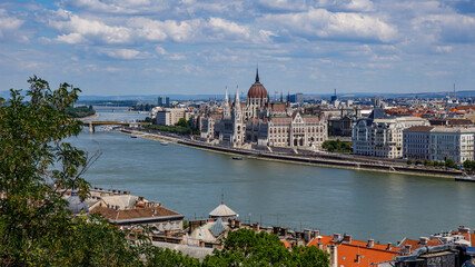 The city of Budapest with the parliament building 