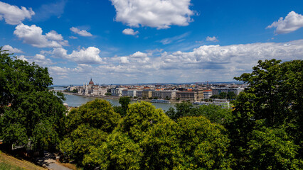The city of Budapest with the parliament building 