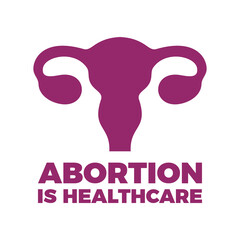 Abortion is healthcare sign icon vector. US Abortion Rights Protests. Ovaries purple symbol vector isolated on a white background. Keep abortion legal sign. Pro-choice design element