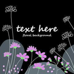 Flower with organic art shape background vector. Floral, abstract freeform pattern. Summer, spring nature blossom template. Beautiful botany artistic design, garden graphic backdrop illustration.