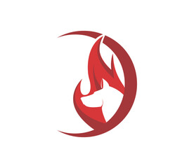 Fototapeta premium dog and fire design logo