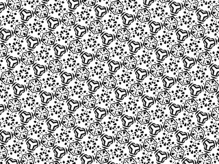 Ornament with elements of black and white colors.