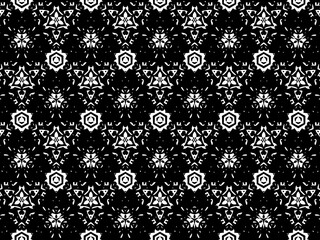 Ornament with elements of black and white colors.