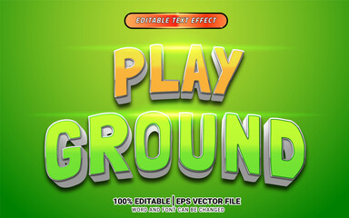play ground kids playful 3d text effect editable template design