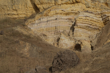 Sea cliff in the Natural Reserve of Popenguine. Thies. Senegal.
