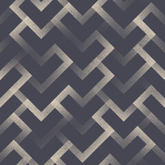 Intricate Lines Chevron Seamless Pattern Vector Sophisticated Abstract Background. Weaving Complexity Geometric Linear Structure Monochrome Repetitive Wallpaper. Halftone Art Endless Illustration
