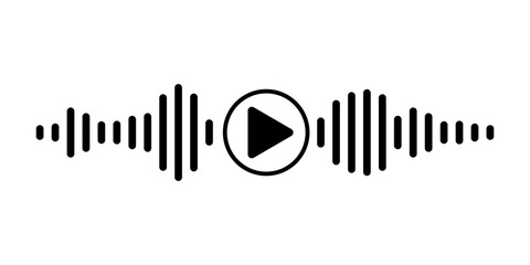 Black sound waves of the equalizer isolated on white background. Vector clipart Illustration.