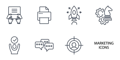 marketing icons set . marketing pack symbol vector elements for infographic web