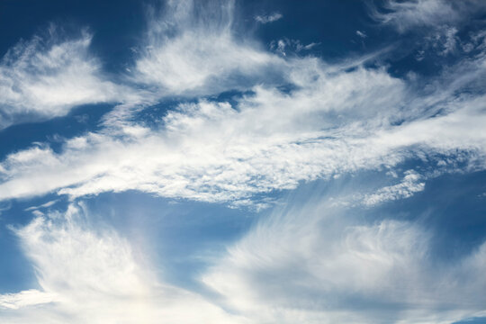 Blue sky with clouds, natural background.