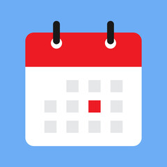 Calendar Flat icon. Reminder organizer event signs. Calendar vector illustration