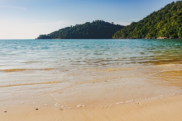 Vivid summer beach of Mu Ko Surin national park in Thailand.