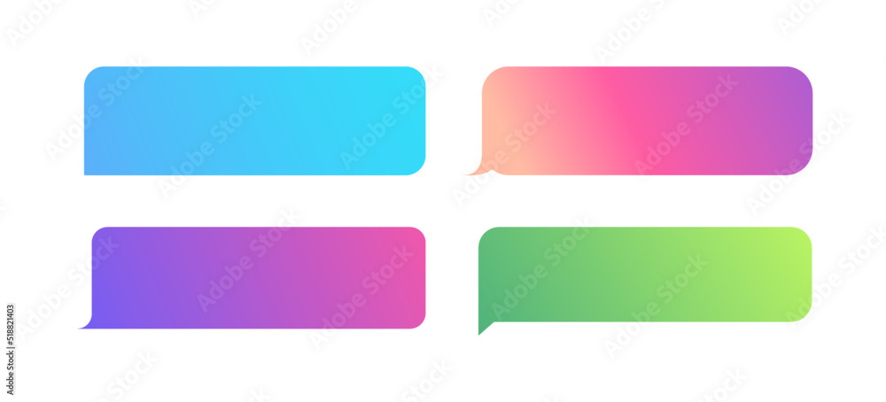 Wall mural set of bubble messages template for website, mobile chat application, chat speech bubble. communicat