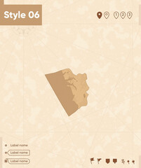 Goa, India - map in vintage style, retro style map, sepia, vintage. Vector map. - obrazy, fototapety, plakaty