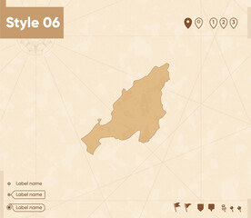 Nagaland, India - map in vintage style, retro style map, sepia, vintage. Vector map.