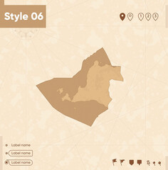 Banten, Indonesia - map in vintage style, retro style map, sepia, vintage. Vector map.