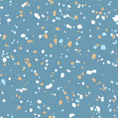 Terrazzo seamless pattern. Vector colorful pattern with pebbles and stone. Pattern ideal for wrapping paper, wallpaper, terrazzo flooring