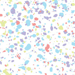 Terrazzo seamless pattern. Vector colorful pattern with pebbles and stone. Pattern ideal for wrapping paper, wallpaper, terrazzo flooring