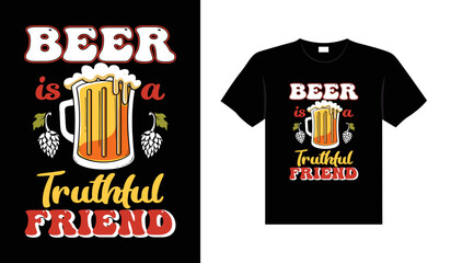 Beer typography vector lettering illustration vintage t-shirt design for print