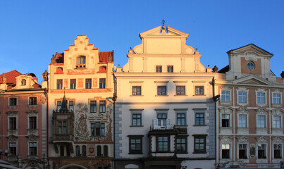 Fototapeta na wymiar Old houses in downtown in Prague, Czech Respublic 