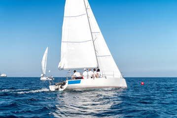 Sailing regatta on a sunny day - obrazy, fototapety, plakaty
