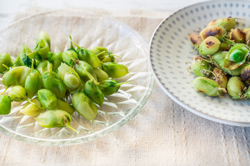 調理したヒヨコマメ