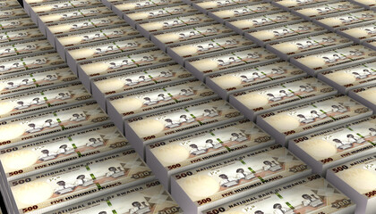3D Pile of Rwanda 500 Francs Money banknote