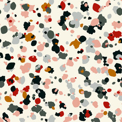Terrazzo seamless pattern. Vector colorful pattern with pebbles and stone. Pattern ideal for wrapping paper, wallpaper, terrazzo flooring