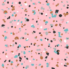 Terrazzo seamless pattern. Vector colorful pattern with pebbles and stone. Pattern ideal for wrapping paper, wallpaper, terrazzo flooring
