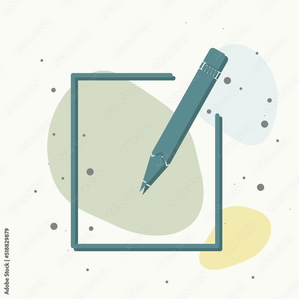 Poster edit vector icon on white isolated background. document pencil editon multicolored background.
