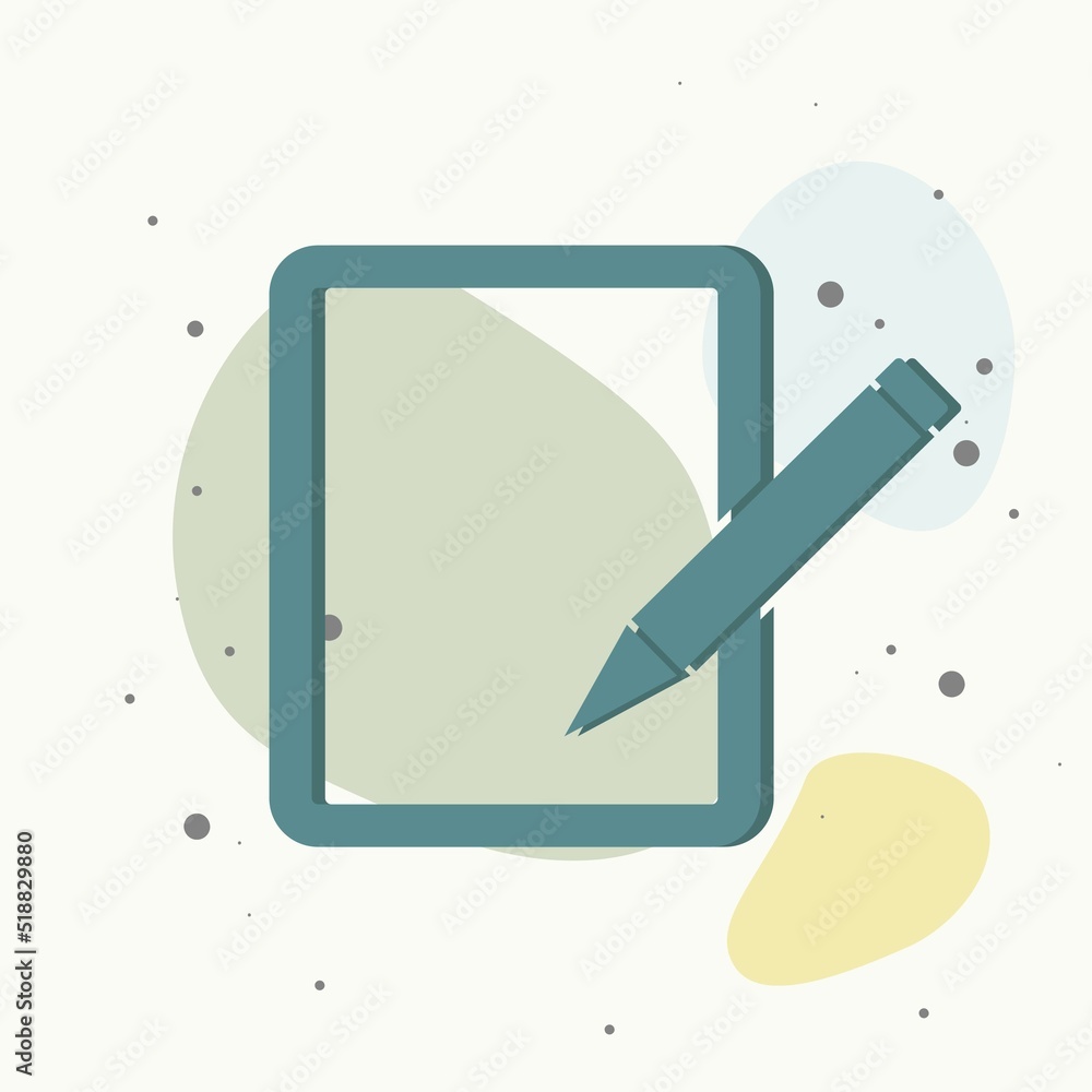 Poster edit vector icon on white isolated background. document pencil editon multicolored background.