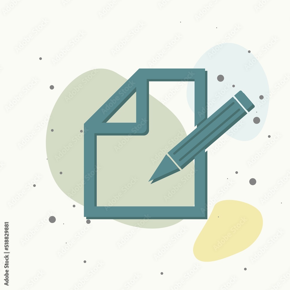Poster edit vector icon on white isolated background. document pencil editon multicolored background.