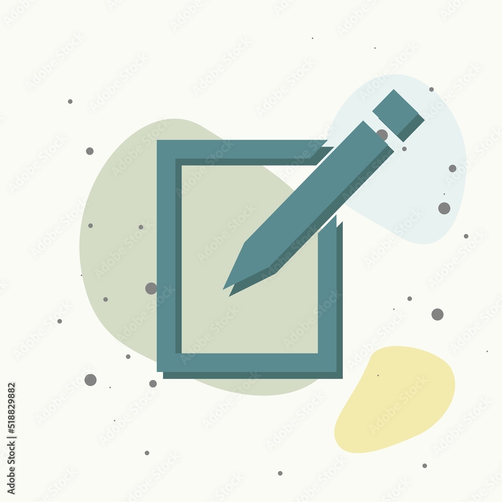 Poster edit vector icon on white isolated background. document pencil editon multicolored background.
