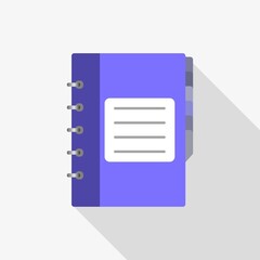 Notebook vector icon on white isolated background.