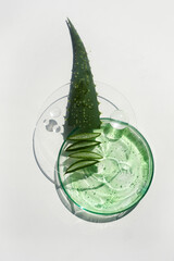 Abstract cosmetic laboratory. Aloe vera cosmetic product, natural ingredients and laboratory...